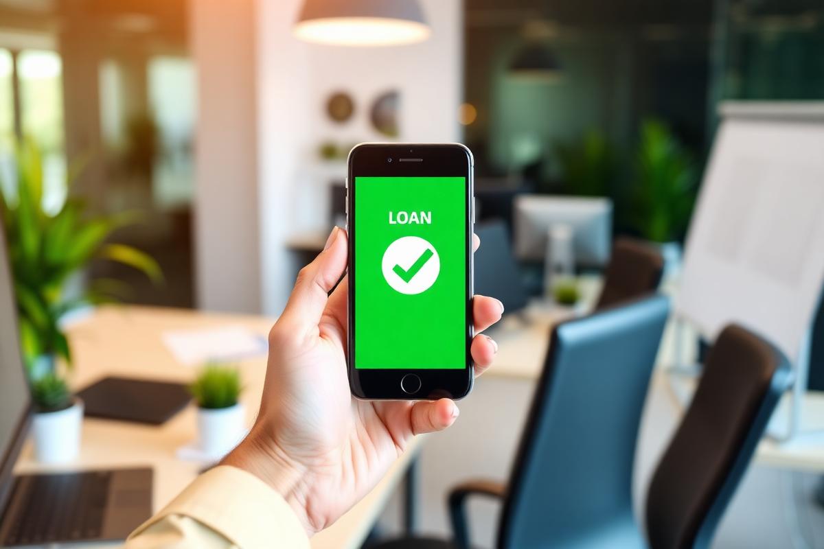 Borrower checking a loan approval notification on a phone